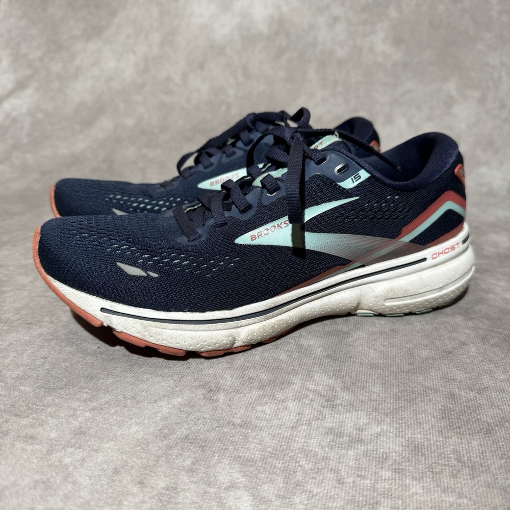 Brooks Ghost 15 Womens Size 7.5 B Blue Athletic Running Walking Shoes Sneakers